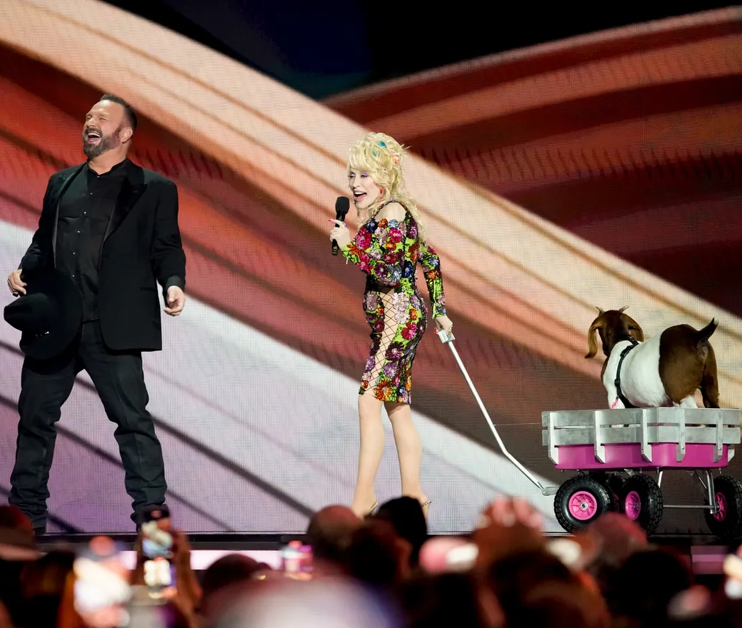 GOAT (Greatest of All Time) Dolly Parton brought out at goat in the opening monolgue with co-host Garth Brooks at the ACM Awards in Texas, where Miranda Lambert, Luke Combs, Ed Sheeran and Keith Urban were set to perform. And we've got the best photos from the night. Andrew Nelles, Tennessean.com/USA TODAY Network