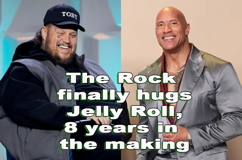 The Rock finally hugs Jelly Roll—8 years in the making
