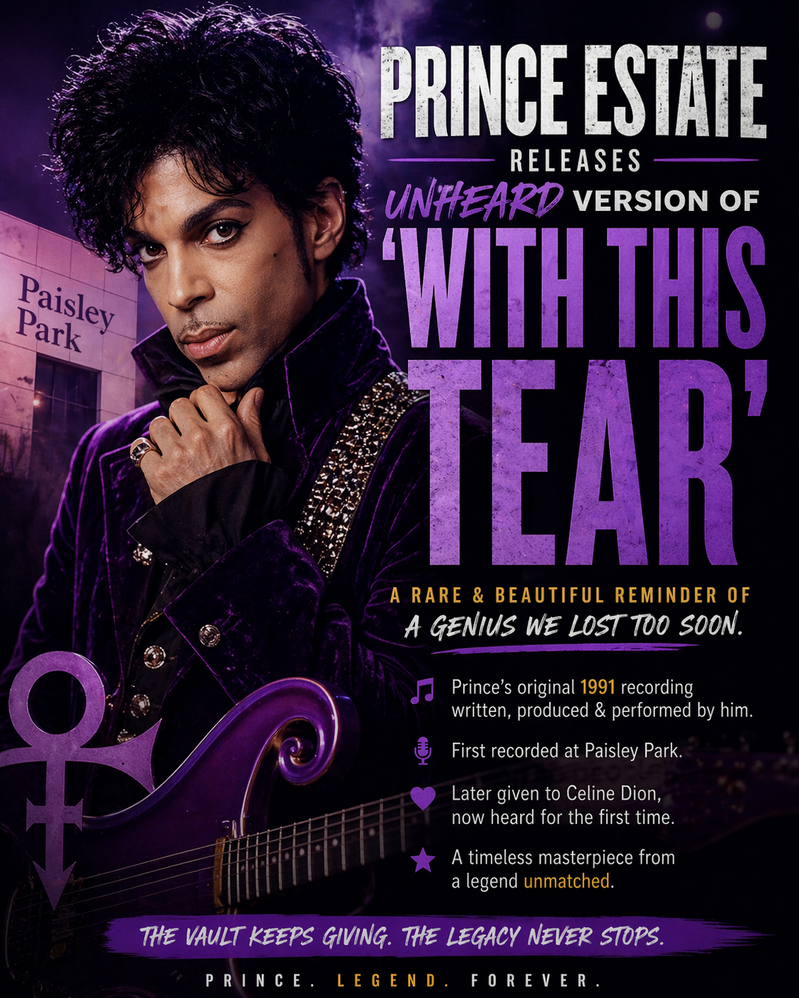 Prince Unreleased Song With This Tear | Vault Release & Music Legacy