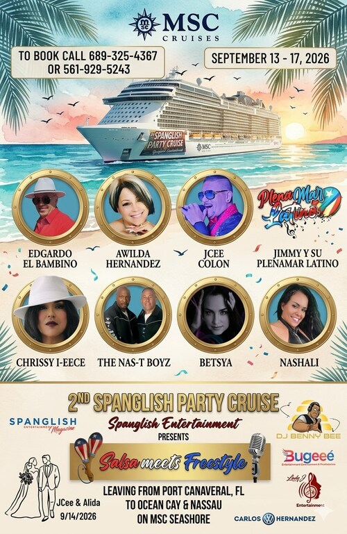 2nd Annual Spanglish Party Cruise Announces Star-Studded Lineup