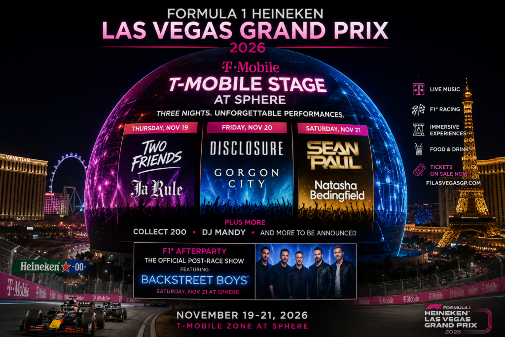 Sean Paul, Disclosure and Two Friends Are Bringing the Party to the 2026 Las Vegas Grand Prix